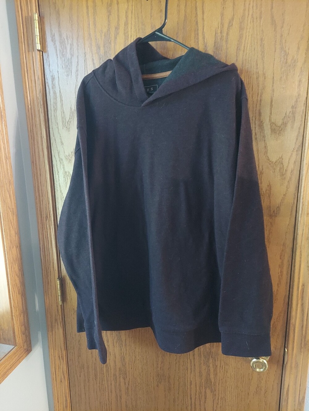 JACHS NY Outdoor Wool Blend Hooded Sweatshirt Pullover Dark Maroon XXL